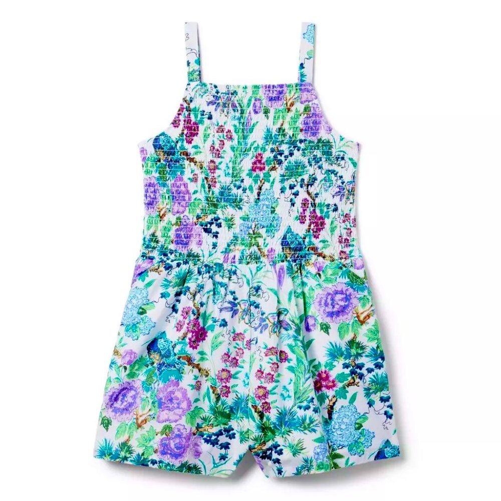 NWT Girls Janie & Jack Mia Smocked Romper, Size 8